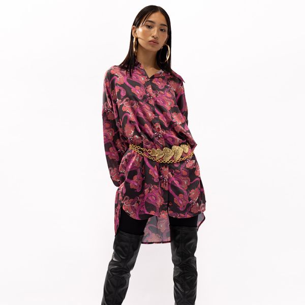 MALLORY THE LABEL URBAN RED SNAKES SHIRTDRESS 