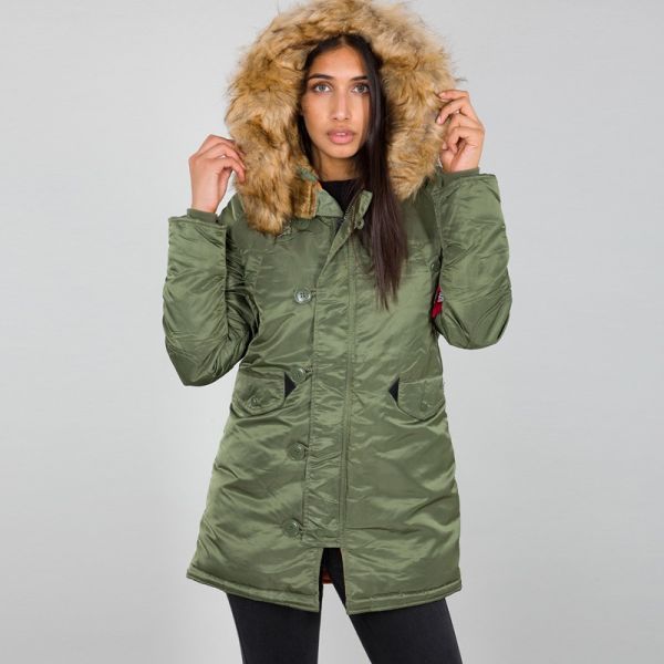 ALPHA INDUSTRIES N3B VF 59 WMN COLD WEATHER JACKET GREEN