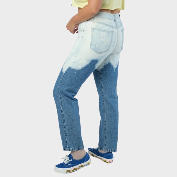 NO THINKIN KENDALL HIGH RISE JEANS CONTRAST BLUE