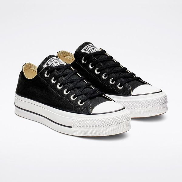  CONVERSE CHUCK TAYLOR ALL STAR LIFT LOW TOP SHOES BLACK/WHITE