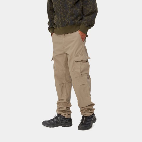 CARHARTT WIP AVIATION PANT LEATHER (RINSED) ΠΑΝΤΕΛΟΝΙ ΜΠΕΖ