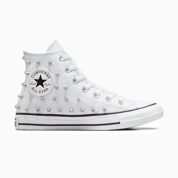 CONVERSE CHUCK TAYLOR ALL STAR HI STUDDED WHITE SHOES ΜΠΟΤΑΚΙΑ ΤΡΟΥΚΣ ΛΕΥΚΑ