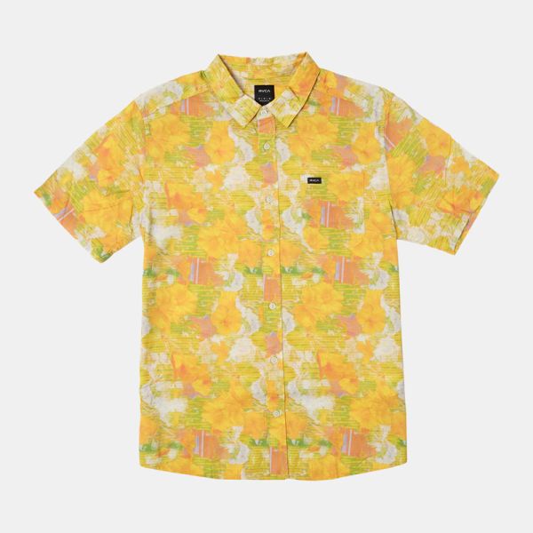 RVCA SUSSINGHAM SHORT SLEEVE SHIRT SPECTRAL YELLOW