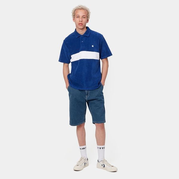 CARHARTT WIP RUCK SINGLE KNEE SHORT BLUE (STONE WASHED)