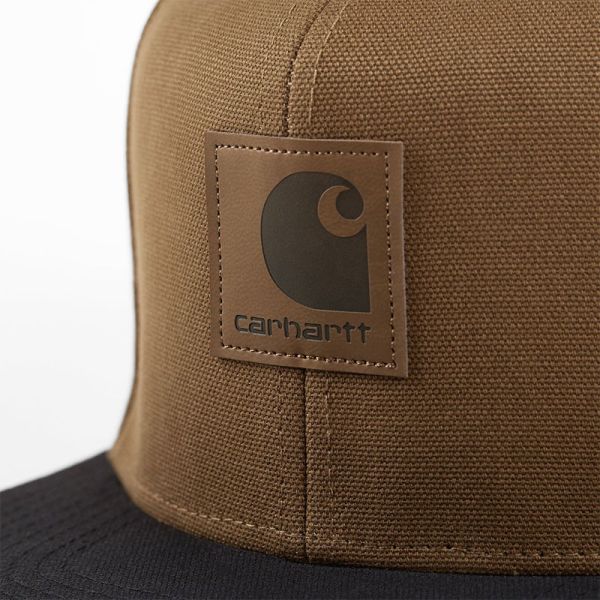 CARHARTT WIP LOGO CAP BI-COLORED HAMILTON BROWN/BLACK