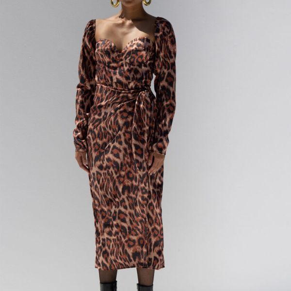 MALLORY THE LABEL DIANA LEOPARD DRESS