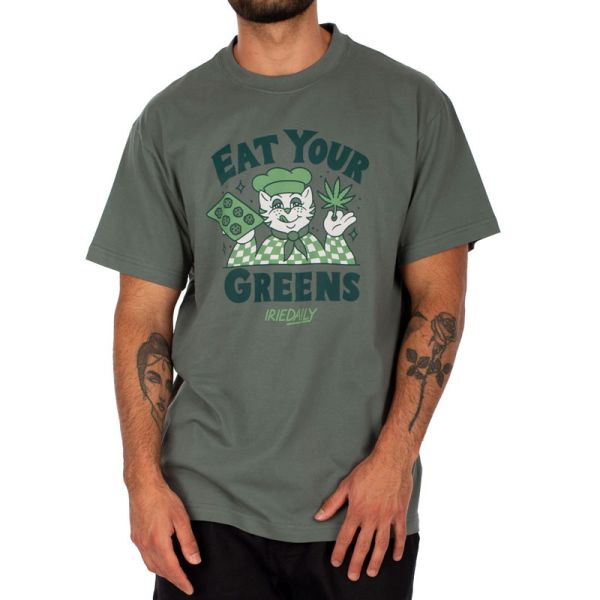 IRIEDAILY EAT GREENS TEE JUNGLE GREEN  