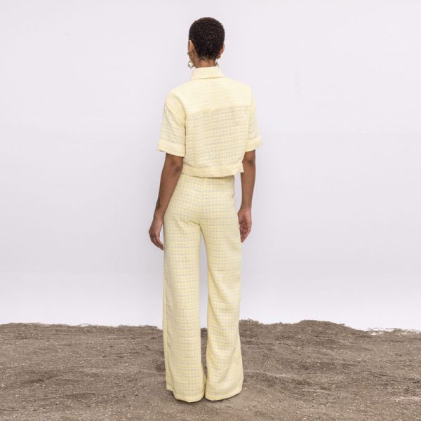 BE A BEE COUTURE DENIZ TWEED PANTS YELLOW 