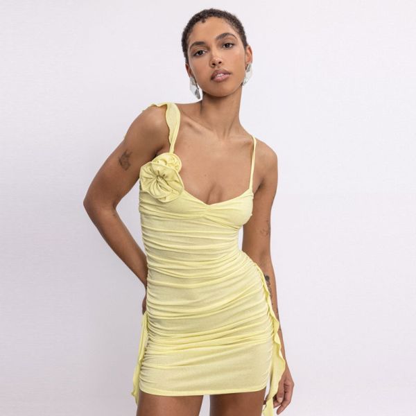 BE A BEE COUTURE PEARLITA YELLOW DRESS ΦΟΡΕΜΑ ΚΙΤΡΙΝΟ