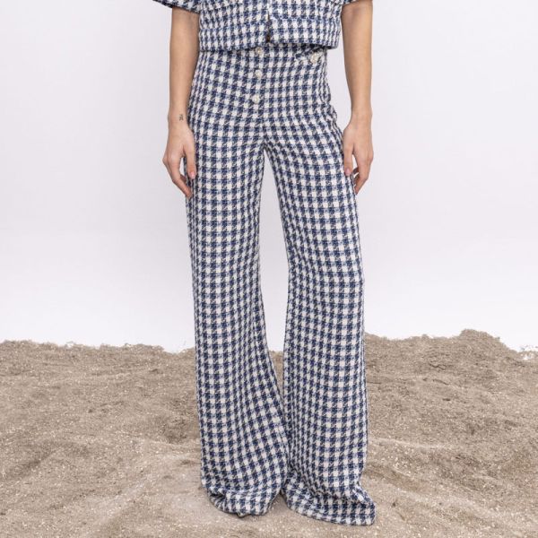 BE A BEE COUTURE REINE TWEED PANTS BLUE  