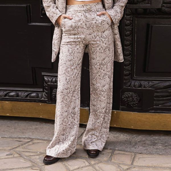 BE A BEE COUTURE BLANCHE CORAL PRINTED PANTS ΠΑΝΤΕΛΟΝΙ ΦΛΟΡΑΛ
