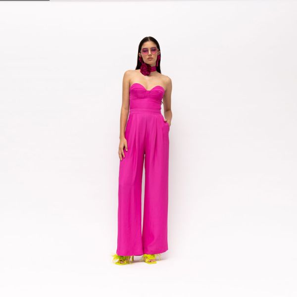 MALLORY THE LABEL SYROS FUCHSIA JUMPSUIT
