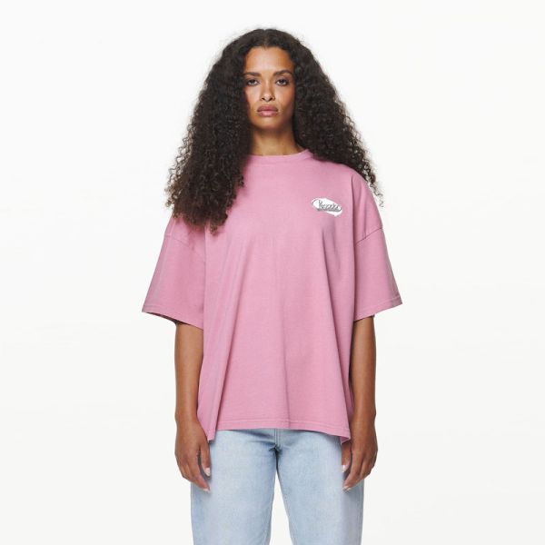 PEGADOR SAVILE HEAVY OVERSIZED TEE VINTAGE WASHED RUST PINK 
