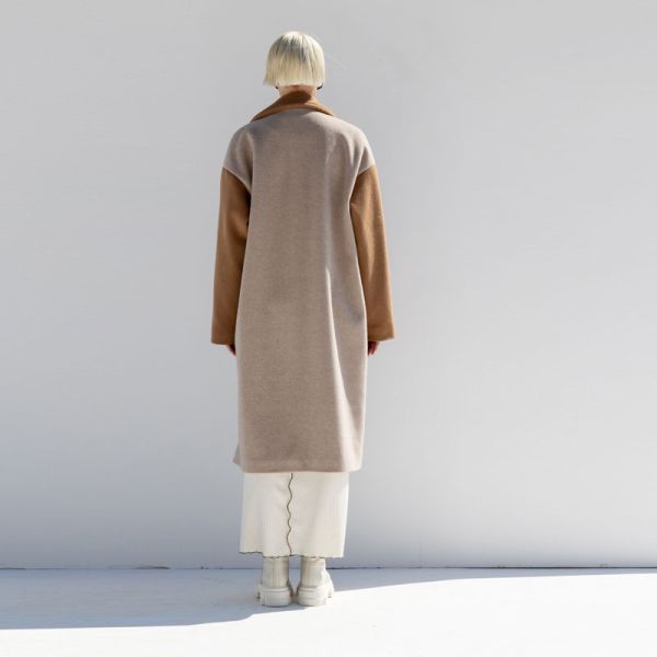 MALLORY THE LABEL EVELYN BEIGE-CAMEL COAT