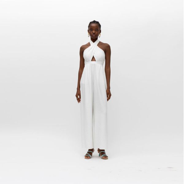 MALLORY THE LABEL EMELY WHITE JUMPSUIT 