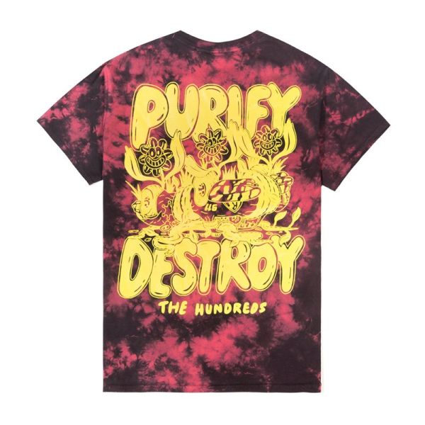 THE HUNDREDS PURIFY AND DESTROY ΜΑΚΡΥΜΑΝΙΚΟ T-SHIRT MULTICOLOR
