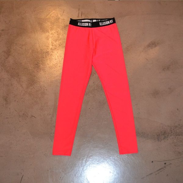 ILLUSION RT LEGGINGS PINK NEON WITH RUBBER BAND 