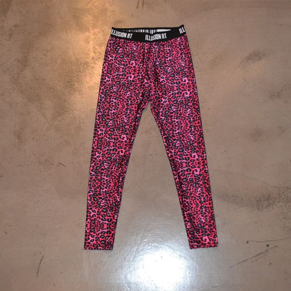 ILLUSION RT LEGGINGS ANIMAL PRINT PINK WITH RUBBER BAND 
