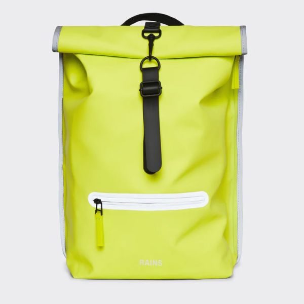 RAINS ROLLTOP RUCKSACK REFLECTIVE BACKPACK YELLOW(LIME)
