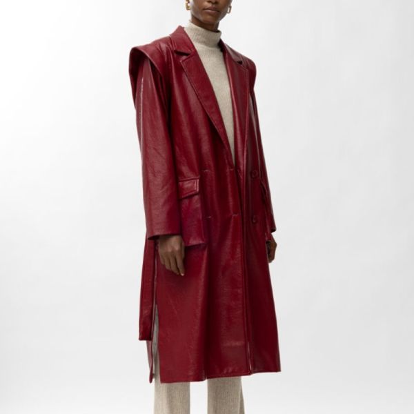 MALLORY THE LABEL SKYLAR TRENCH COAT RED
