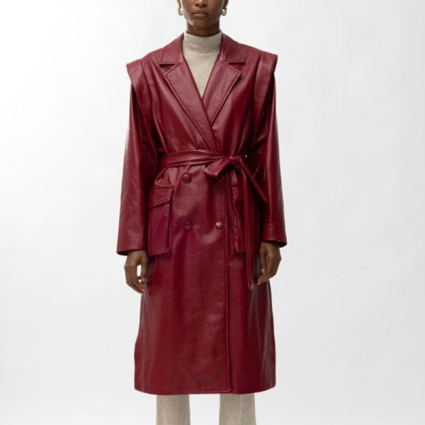 MALLORY THE LABEL SKYLAR TRENCH COAT RED