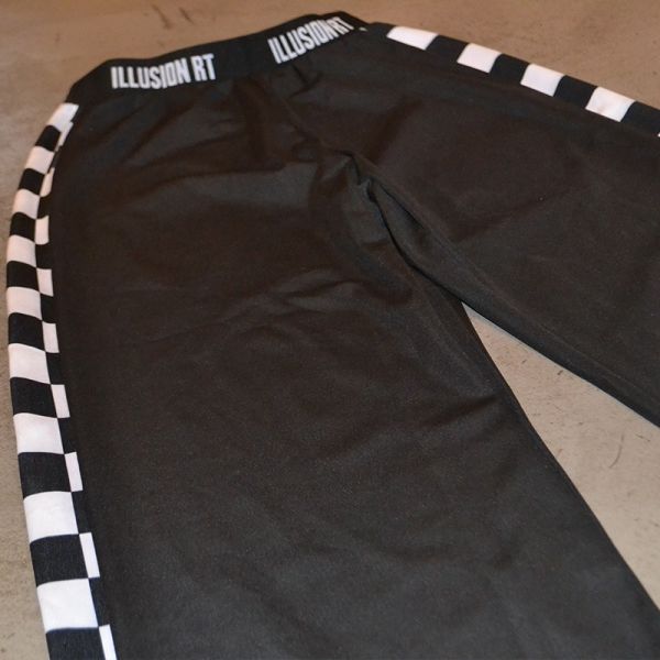 ILLUSION RT PANTS WITH CHESS STRIPE 