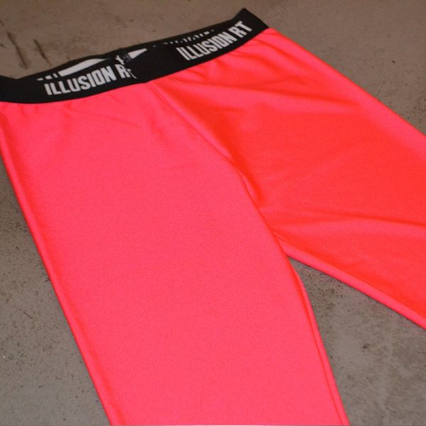 ILLUSION RT LEGGINGS PINK NEON WITH RUBBER BAND 