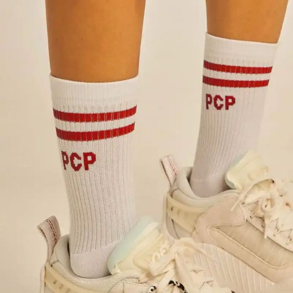 PCP UNISEX KIDS SOCKS WHITE/RED