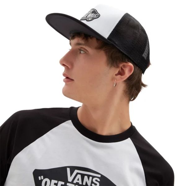 VANS CLASSIC PATCH TRUCKER HAT BLACK/WHITE