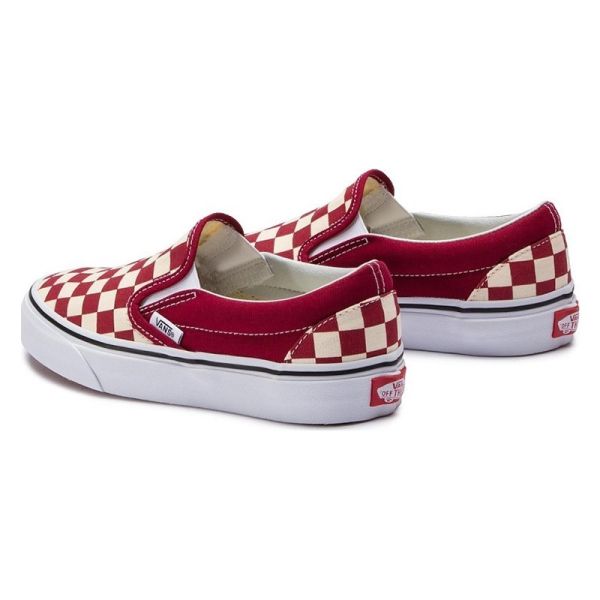 VANS CHECKERBOARD CLASSIC SLIP-ON SHOES RUMBA RED