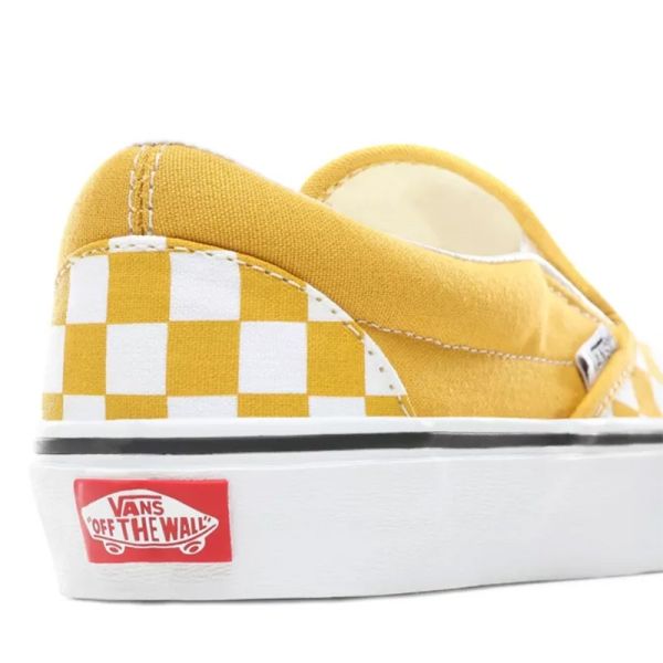 VANS CHECKERBOARD CLASSIC SLIP-ON SHOES YELLOW