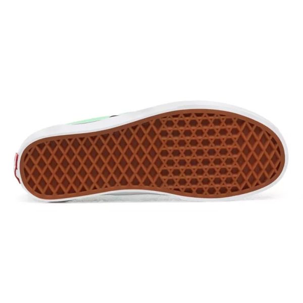 VANS CHECKERBOARD CLASSIC SLIP-ON SHOES GREEN ASH/TRUE WHITE