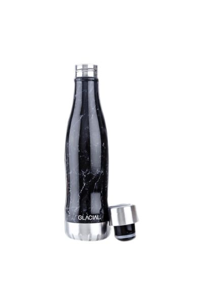 GLACIAL BLACK MARBLE THERMO BOTTLE BLACK 